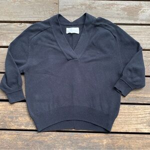 Brochu walker black cotton v-neck sweater